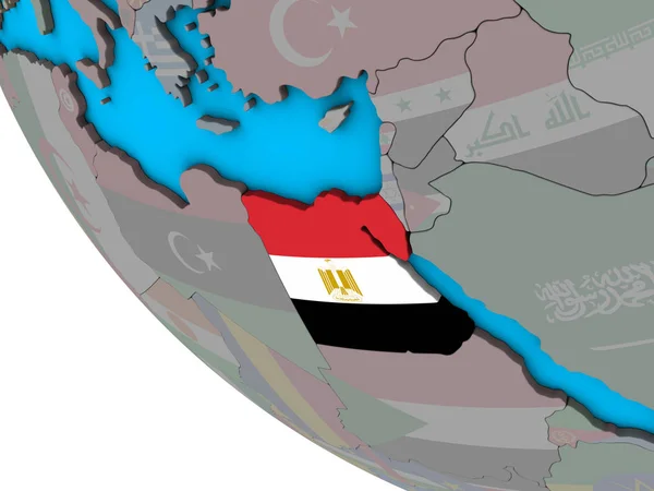 Egitto Con Bandiera Nazionale Incorporata Semplice Globo Illustrazione — Foto Stock