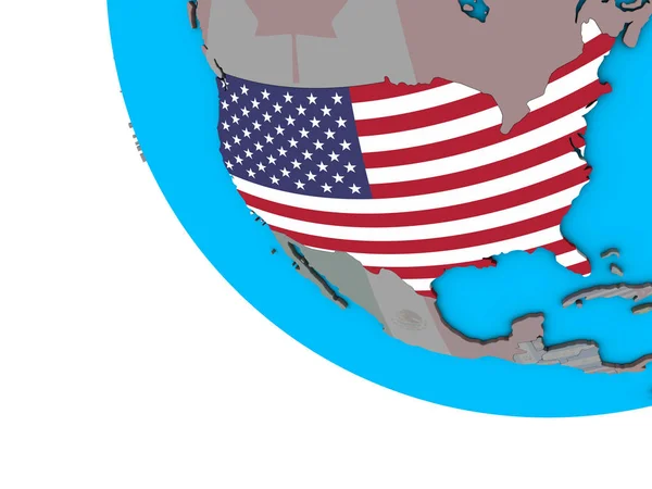 Сша Встроенным Национальным Флагом Простом Глобусе Иллюстрация — стоковое фото