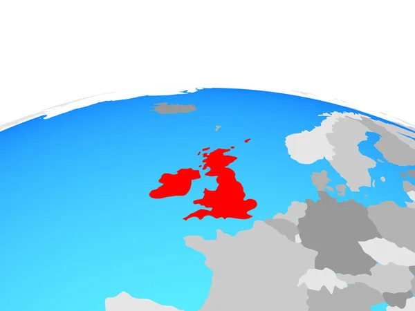 Британские Острова Политическом Глобусе Иллюстрация — стоковое фото