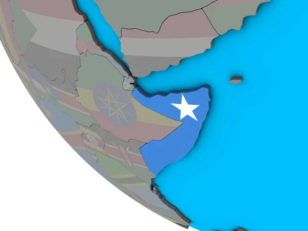 Somália Com Bandeira Nacional Embutida Simples Globo Ilustração — Fotografia de Stock