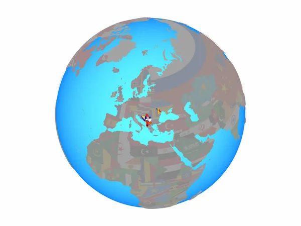 Cefta Země Státní Vlajky Modré Politické Globe Ilustrace Izolované Bílém — Stock fotografie