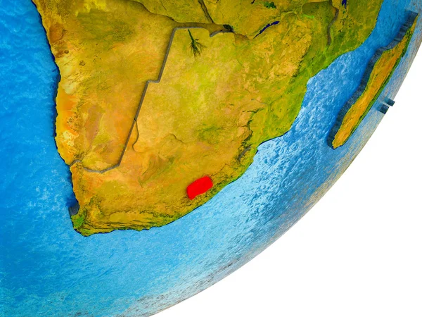Лесото Моделі Землі Водою Розділених Країнах Ілюстрація — стокове фото