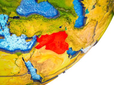 Dünya'nın 3d modelle su ve bölünmüş ülkelerde İslam devleti. 3D çizim.