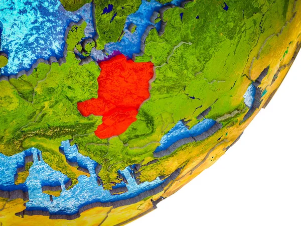 维舍格勒集团在3D 模型的地球与水和分裂的国家 — 图库照片