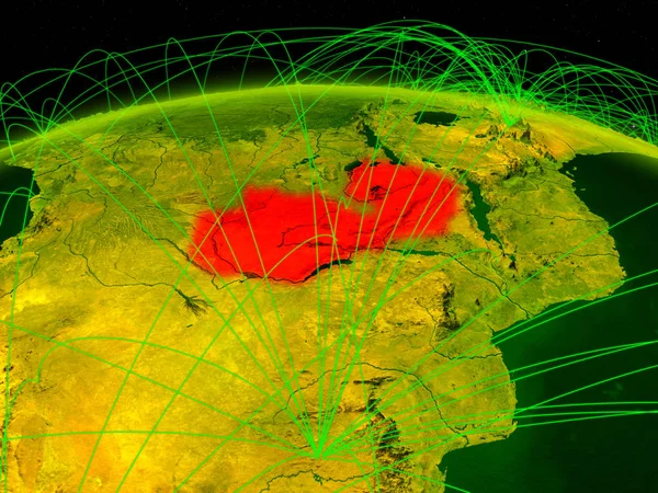 Zâmbia Planeta Digital Terra Com Rede Internacional Representando Comunicação Viagens — Fotografia de Stock