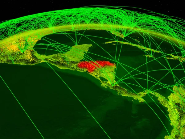 Honduras Auf Dem Digitalen Planeten Erde Mit Einem Internationalen Netzwerk — Stockfoto
