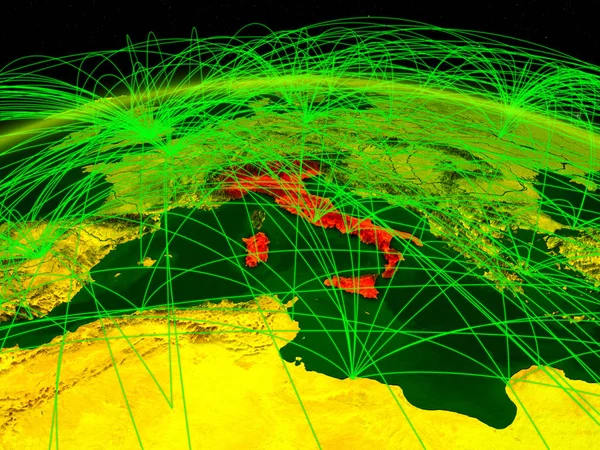 Італія Цифровий Планеті Земля Міжнародної Мережі Представлення Язку Подорожі Язки — стокове фото