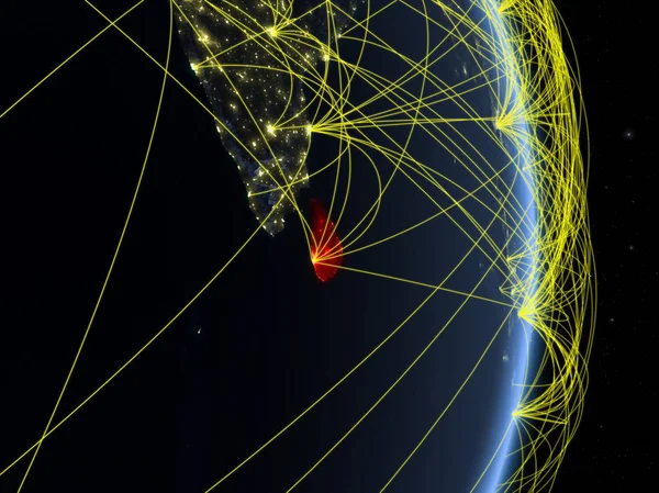 スリランカ ネットワークと惑星地球の夜 旅行およびコミュニケーションの概念 イラスト Nasa から提供されたこのイメージの要素 — ストック写真