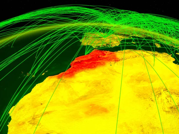 Марокко Цифровий Планеті Земля Міжнародної Мережі Представлення Язку Подорожі Язки — стокове фото