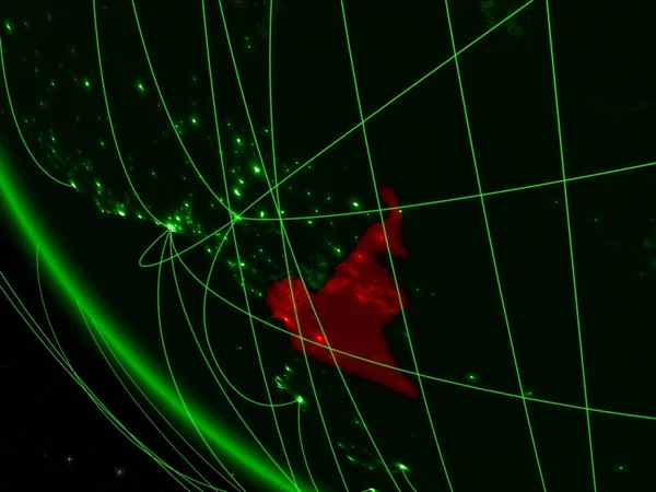 緑の地球ネットワークと宇宙からのカメルーン 国際コミュニケーション 旅行のコンセプトです イラスト Nasa から提供されたこのイメージの要素 — ストック写真