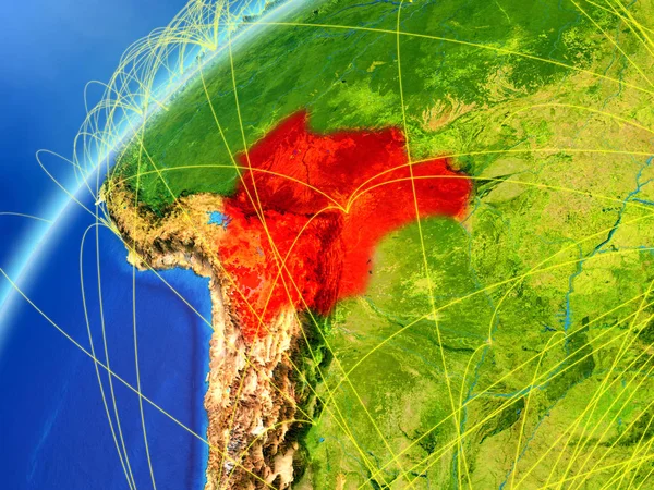 Bolivia Model Planet Earth International Networks Concept Digital Communication Technology — Stock Photo, Image