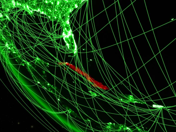 Cuba Sur Planète Verte Terre Espace Avec Réseau Concept Communication — Photo