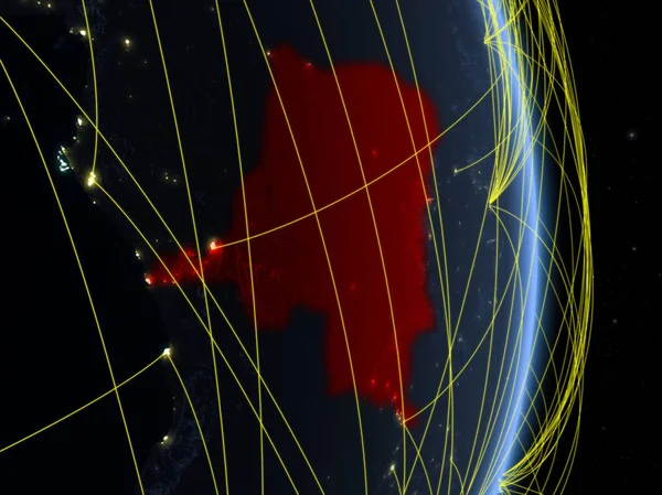 Dem Vertreter Des Kongo Der Nacht Auf Dem Planeten Erde — Stockfoto