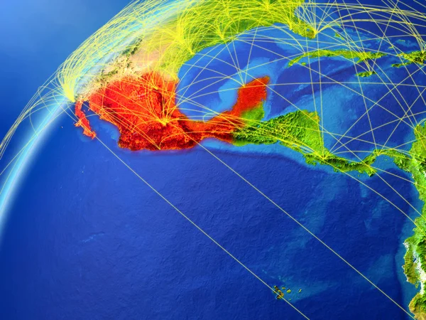 Mexiko Nach Dem Vorbild Des Planeten Erde Mit Internationalen Netzwerken — Stockfoto
