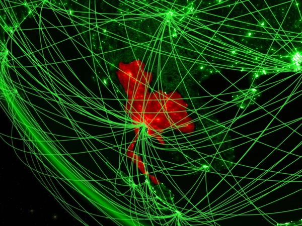 Zelené Planety Země Vesmíru Sítí Ostrově Koh Samui Koncepce Mezinárodní — Stock fotografie