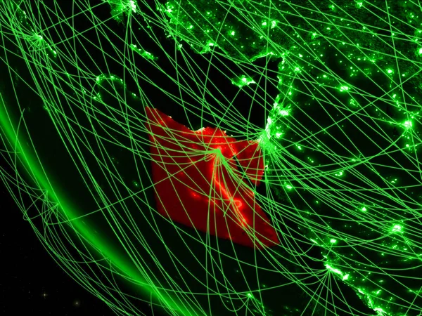 Egypt Zelené Planety Země Vesmíru Sítí Koncepce Mezinárodní Komunikace Technologie — Stock fotografie