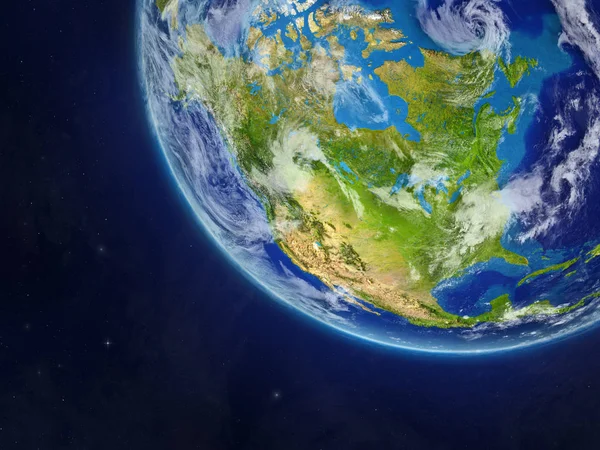Norteamérica Planeta Tierra Desde Espacio Muy Fino Detalle Superficie Del —  Fotos de Stock