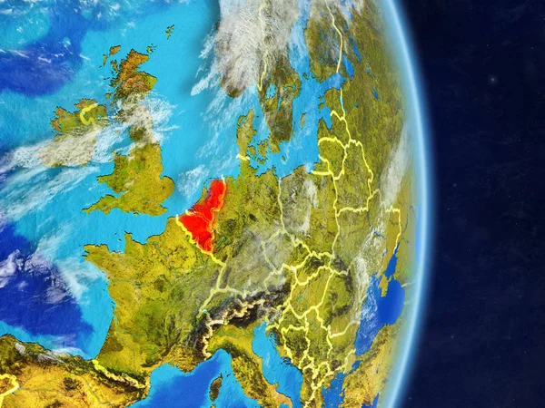 Unii Beneluxu Planetě Zemi Hranice Země Extrémně Detailní Povrchu Planety — Stock fotografie