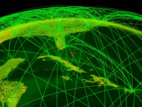 Bahamas Planeta Digital Tierra Con Una Red Internacional Que Representa —  Fotos de Stock