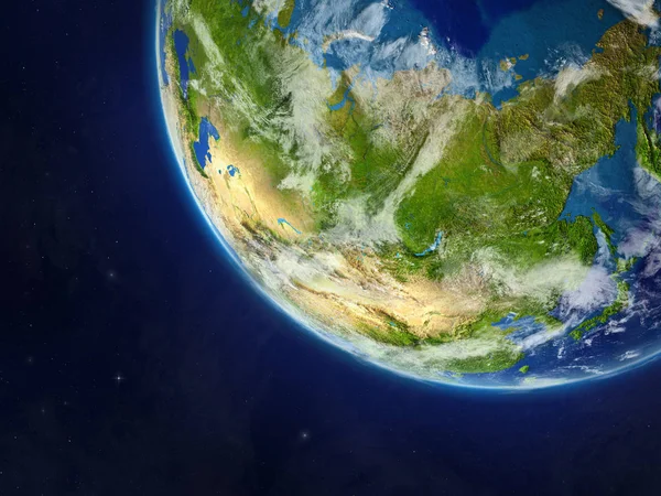 Asien Planeten Jorden Från Rymden Mycket Fin Detalj Planeten Ytan — Stockfoto