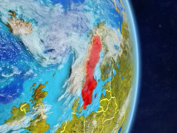 Švédsko Planetě Zemi Hranice Země Extrémně Detailní Povrchu Planety Mraky — Stock fotografie