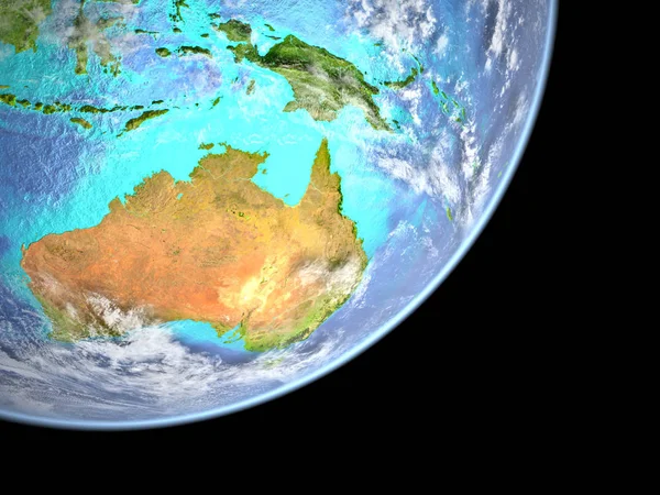 Ausztrália Világűrből Föld Bolygó Illusztráció Kép Nasa Berendezett Elemei — Stock Fotó