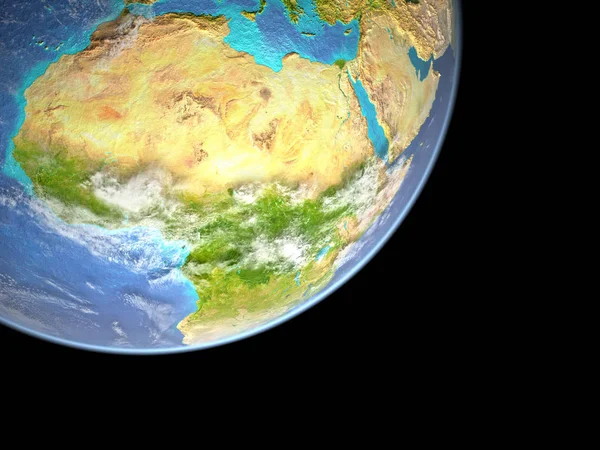 Afrika Planet Earth Uzaydan Çizim Nasa Tarafından Döşenmiş Görüntü Unsurları — Stok fotoğraf