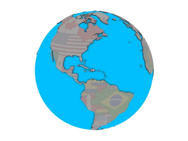 Carte du monde globe terrestre globe pays drapeaux continents' Autocollant