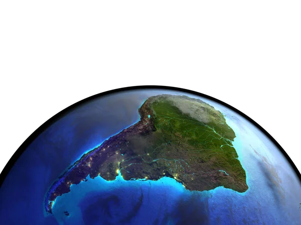 Zuid Amerika Vanuit Ruimte Extreem Hoge Detail Van Planeet Oppervlakte — Stockfoto