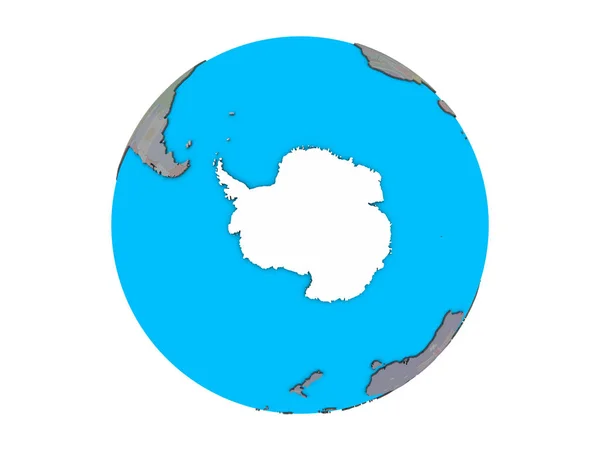 Antarctica Embedded National Flag Blue Political Globe Illustration Isolated White — Stock Photo, Image