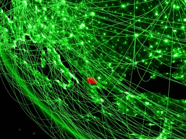 Македония Зеленой Планете Земля Космоса Сетью Концепция Международной Связи Технологий — стоковое фото