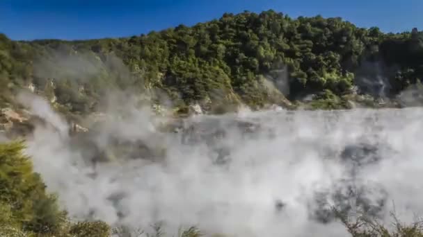 Lago Água Quente Vale Vulcânico Waimangu Nova Zelândia Timelapse Vídeo — Vídeo de Stock