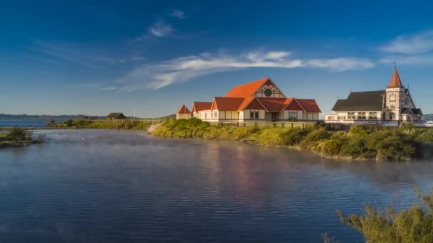 Güzel Kilise Rotorua Yeni Zelanda Timelapse Gölün Altında Bir Jeotermal — Stok video