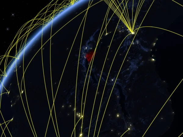 Burundi Auf Dem Modell Des Planeten Erde Bei Nacht Mit — Stockfoto