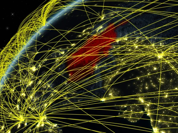 Афганістан Моделі Планети Земля Вночі Міжнародних Мереж Концепція Цифровий Язок — стокове фото