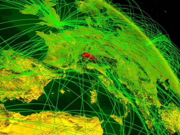 Szwajcaria Kosmosu Model Cyfrowy Planety Ziemia Sieci Koncepcja Technologii Cyfrowej — Zdjęcie stockowe