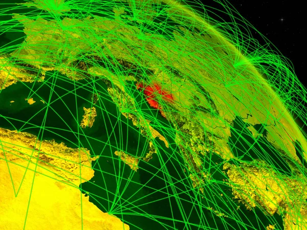 Croácia Espaço Modelo Planeta Digital Terra Com Rede Conceito Tecnologia — Fotografia de Stock