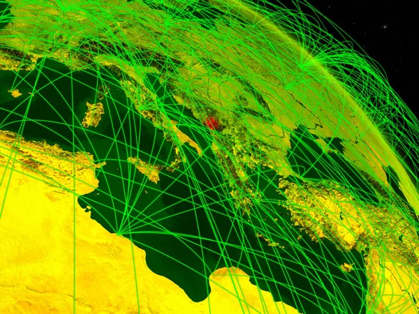 Чорногорія Космосу Моделі Цифрових Планети Земля Мережею Концепція Цифрової Техніки — стокове фото