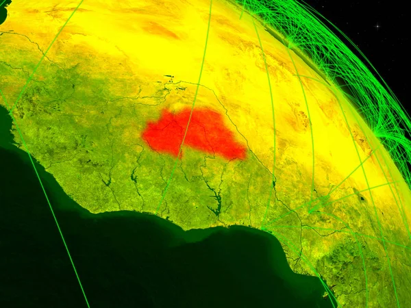 Burkina Faso Desde Espacio Modelo Del Planeta Digital Tierra Con —  Fotos de Stock