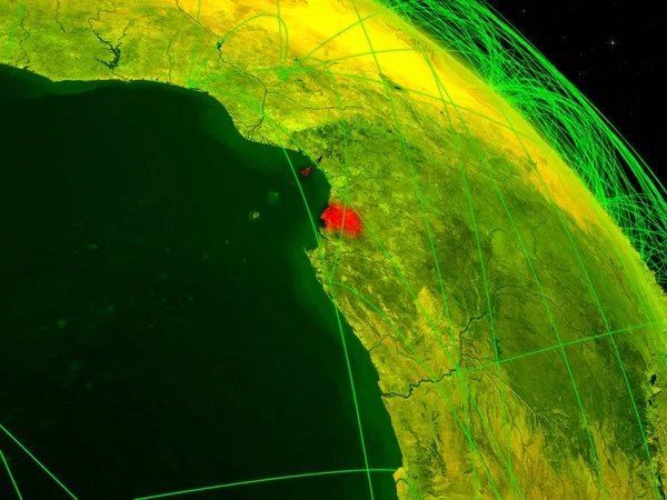 Guinea Ecuatorial Desde Espacio Modelo Del Planeta Digital Tierra Con —  Fotos de Stock