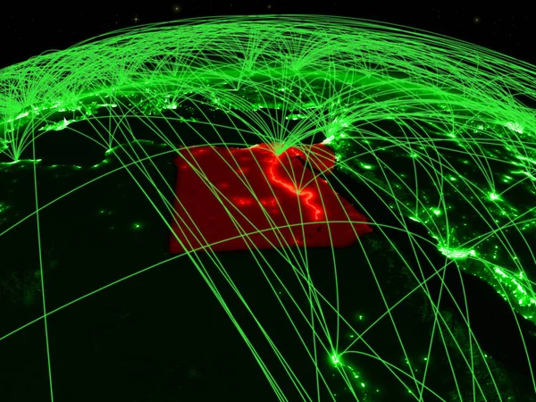 Egypte Sur Planète Verte Terre Avec Réseau International Représentant Communication — Photo