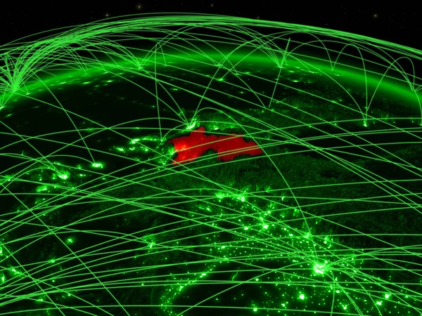 Tayikistán Planeta Verde Tierra Con Una Red Internacional Que Representa —  Fotos de Stock