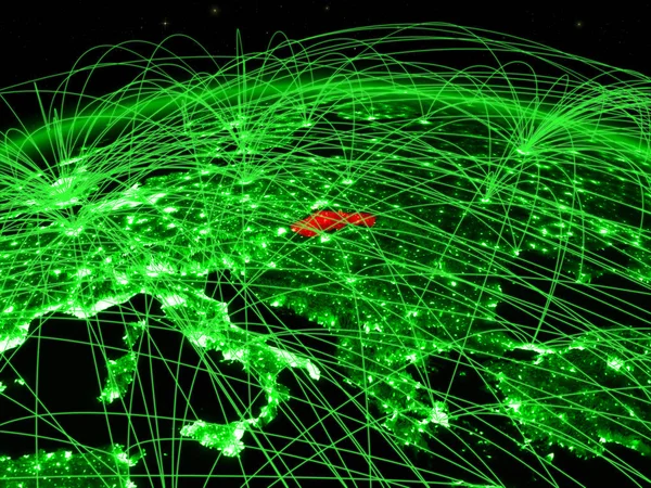 Slovaquie Sur Planète Verte Terre Avec Réseau International Représentant Communication — Photo