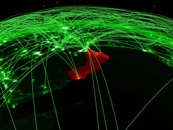 연결을 네트워크와 지구에 그림입니다 Nasa에서 하는이 이미지의 — 스톡 사진