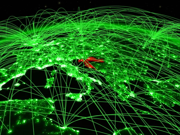 Croacia Planeta Verde Tierra Con Una Red Internacional Que Representa —  Fotos de Stock