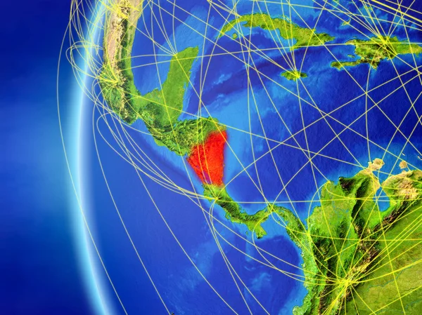 Nicaragua Space Model Earth International Network Concept Digital Communication Travel — Stock Photo, Image