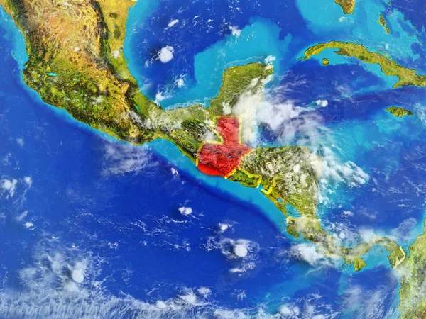 Гватемала Космосу Моделі Планети Земля Меж Країни Надзвичайно Дрібні Деталі — стокове фото