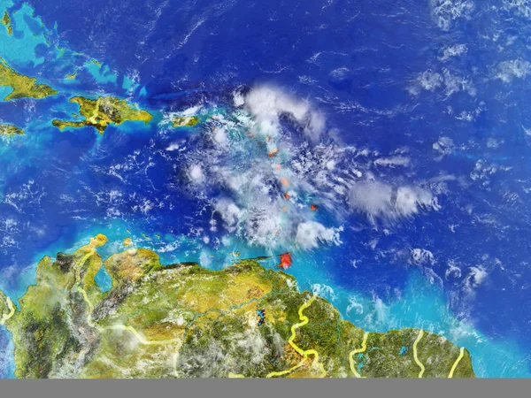 Кариби Місця Модель Планети Земля Меж Країни Надзвичайно Дрібні Деталі — стокове фото
