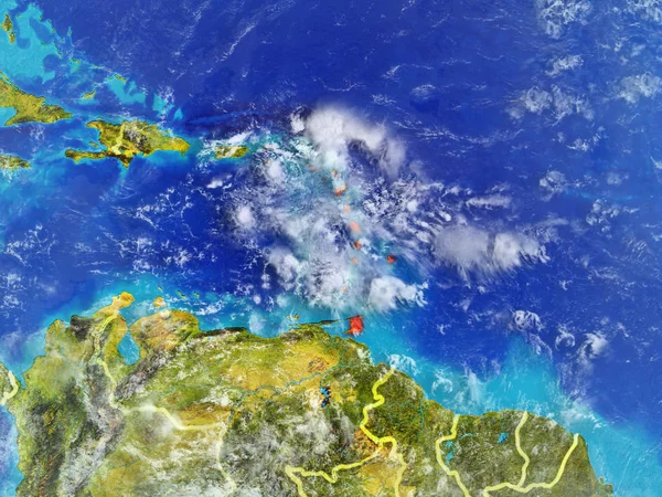 Caribisch Gebied Van Ruimte Het Model Van Planeet Aarde Met — Stockfoto