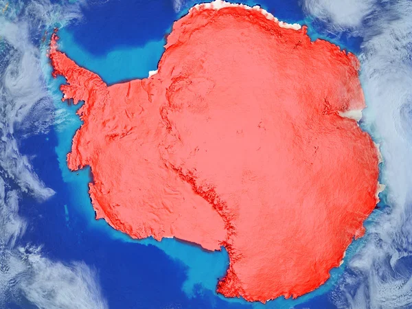 Ανταρκτική Από Χώρο Στο Μοντέλο Του Πλανήτη Σύνορα Της Χώρας — Φωτογραφία Αρχείου